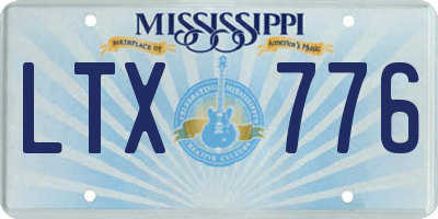 MS license plate LTX776