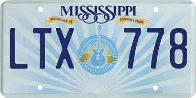 MS license plate LTX778