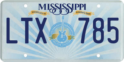 MS license plate LTX785