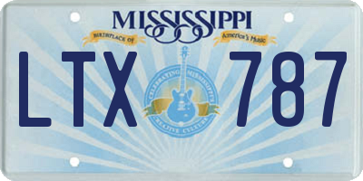 MS license plate LTX787