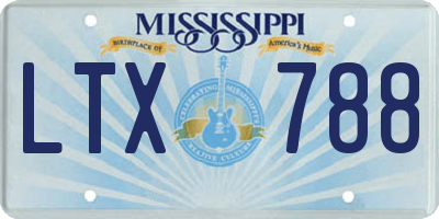 MS license plate LTX788