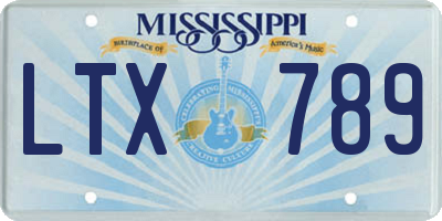 MS license plate LTX789
