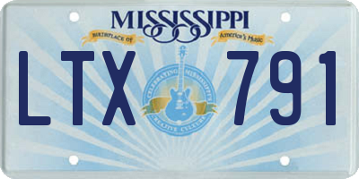 MS license plate LTX791