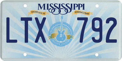 MS license plate LTX792