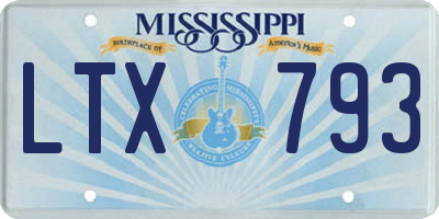 MS license plate LTX793