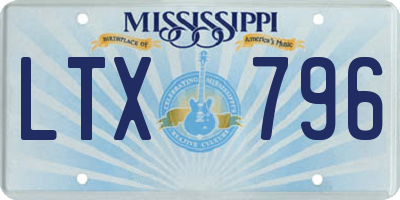 MS license plate LTX796