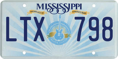 MS license plate LTX798