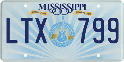 MS license plate LTX799