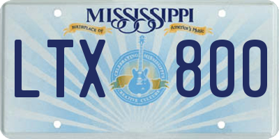 MS license plate LTX800
