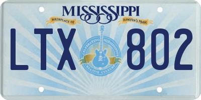 MS license plate LTX802