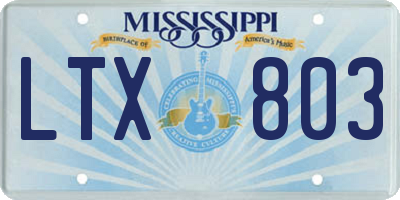 MS license plate LTX803
