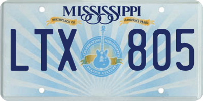 MS license plate LTX805