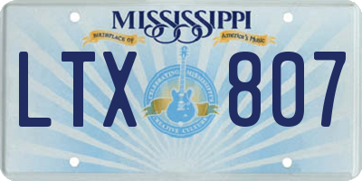 MS license plate LTX807