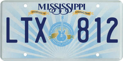 MS license plate LTX812