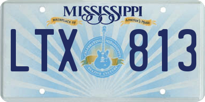 MS license plate LTX813