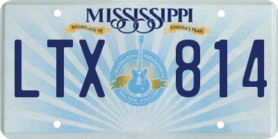 MS license plate LTX814