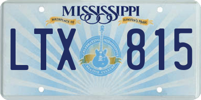 MS license plate LTX815