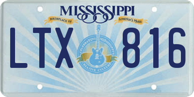 MS license plate LTX816