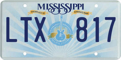 MS license plate LTX817