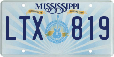 MS license plate LTX819