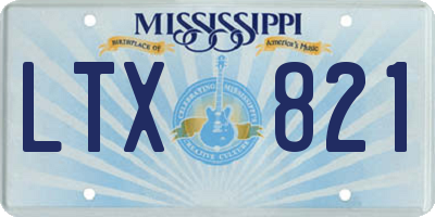 MS license plate LTX821