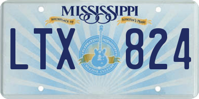 MS license plate LTX824