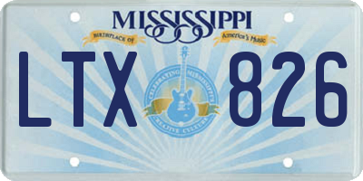 MS license plate LTX826