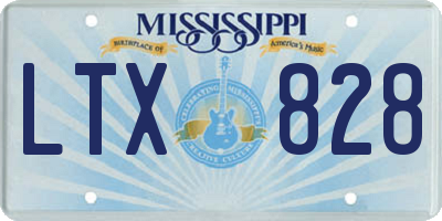 MS license plate LTX828