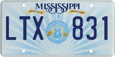 MS license plate LTX831