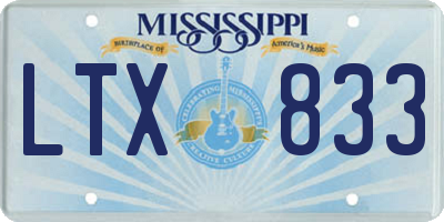 MS license plate LTX833
