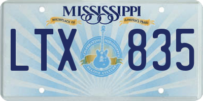 MS license plate LTX835