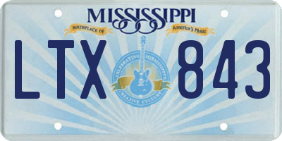 MS license plate LTX843