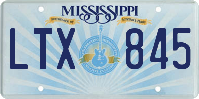 MS license plate LTX845