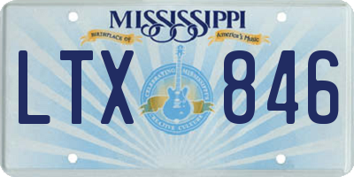 MS license plate LTX846
