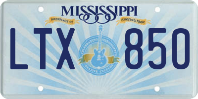 MS license plate LTX850