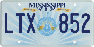 MS license plate LTX852