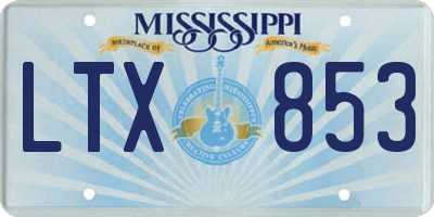 MS license plate LTX853