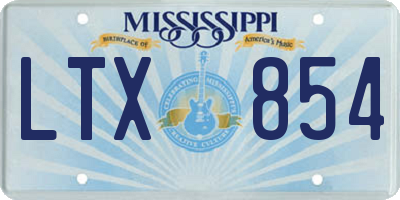 MS license plate LTX854