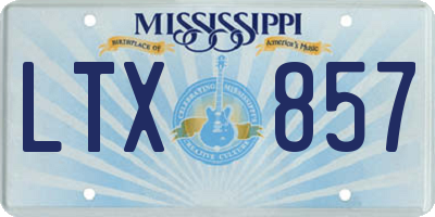 MS license plate LTX857