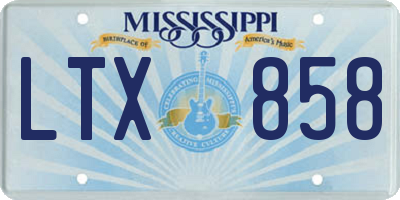 MS license plate LTX858