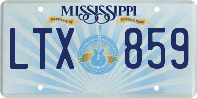 MS license plate LTX859
