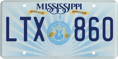 MS license plate LTX860