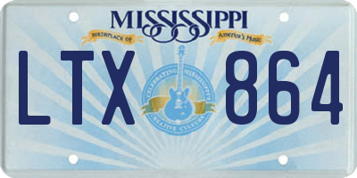 MS license plate LTX864