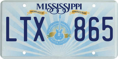 MS license plate LTX865
