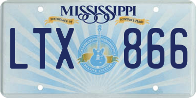MS license plate LTX866