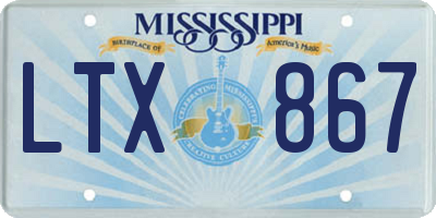 MS license plate LTX867