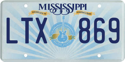 MS license plate LTX869