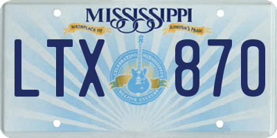 MS license plate LTX870