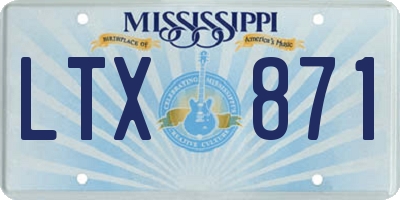 MS license plate LTX871