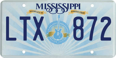 MS license plate LTX872
